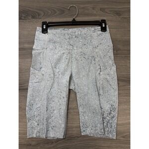 Lululemon Fast Free Short 10" City Grit White Blue Fog Sz 8 Nulux Yoga Workout